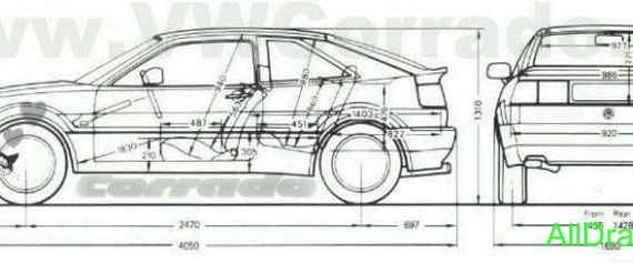 Volkswagen Corrado (Фольцваген Коррадо) - чертежи (рисунки) автомобиля